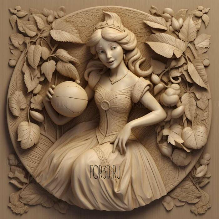 st Snow White 3 stl model for CNC